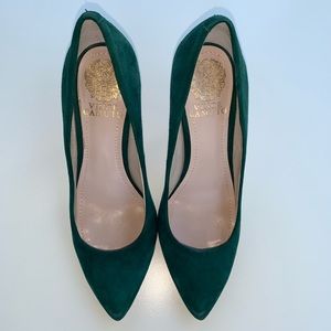 Vince Camuto Hunter Green True Suede Heels